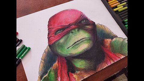 Drawing Raphael, TMNT, Colored Pencils || ArtOfDan