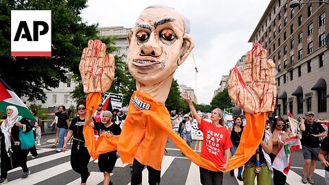 Protesters gather outside White House as Netanyahu meets with Biden, Kamala Harris|News Empire ✅