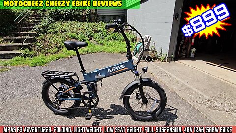 Aipas F3 Adventurer, folding, lightweight, Low seat height, Full suspension, 48v 12ah 1500w Ebike