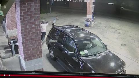 Video shows suspect shoot man after argument at Detroit gas station