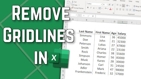 HIDE GRIDLINES in Microsoft Excel with two clicks!