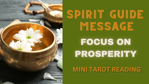 SPIRIT GUIDE MESSAGE ~ FOCUS ON PROSPERITY ~ #MINI #TAROT #READING