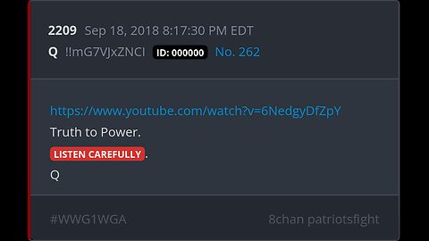 Q 6yr Delta | Post #2209 | Truth to Power. Listen carefully. Q | National Whistleblower Day