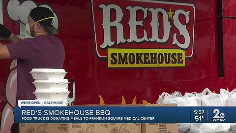 Red‘s Smokehouse BBQ food truck is donating meals to Franklin Square Medical Center