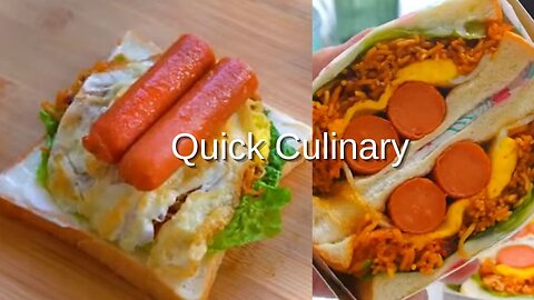 Sandwich with Sausage Noodles - Unique Food