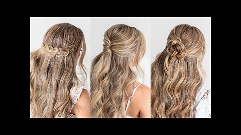 3 FALL HALF UPDOS 🍂 EASY HAIRSTYLES - Missy Sue