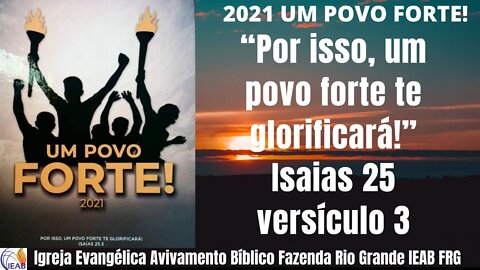 Igreja Evangélica Avivamento Bíblico Fazenda Rio Grande frg Abertura culto ao Senhor ADELCIO