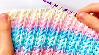 🧶Super Easy Tunisian Crochet Baby Blanket For Beginners full video link in description