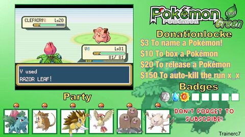 LIVE! Pokémon LeafGreen DonationLocke - No mic