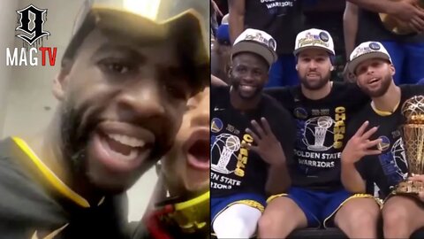 Draymond Green Trash Talks During Warriors 2022 Locker Room Celebration! 🏆