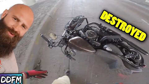 Harley Sportster CRASH! 99lives Motorcycle Crash Compilation REVIEW