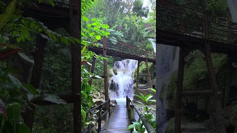 mudal waterfall with clear water in Kulon Progo