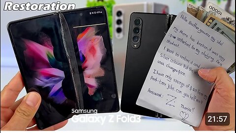 Restoration Cracked Samsung Galaxy Z Fold 3 Phone for a Student