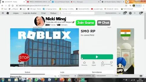 jogando roblox (Adopt Me!) e (SMO RP) e (Murde)