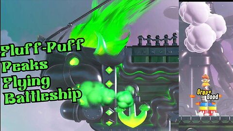 Super Mario Wonder: Fluff Puff Peaks Flying Battleship