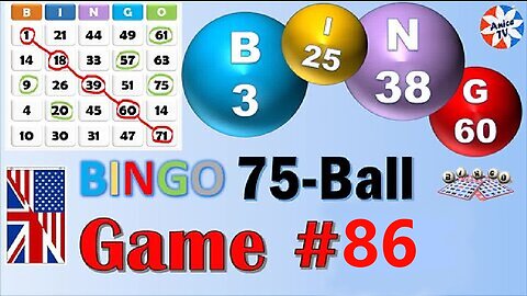 75 Ball - BINGO Caller - Game#86 - English American