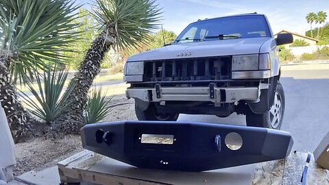 Jeep Grand Cherokee ZJ Build - Installing Trail Ready front bumper & Warn Winch