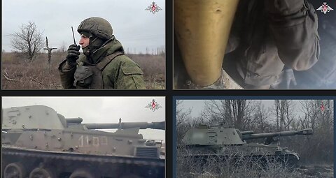 152mm Akatsiya self-propelled artillery system crews in denazification combat action