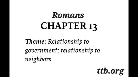 Romans Chapter 13 (Bible Study)