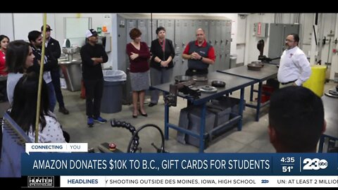 Amazon donates $10,000 to Bakersfield College Foundation, gift cards to students