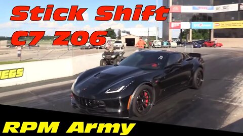 11 Second Stickshift C7 Z06 Smokes Clutch on Last Pass