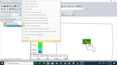 How to Georeference, mask with Dem & Export a watershed from Globalmapper to ArcGis