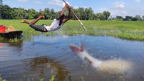 Fishing Video Village River Boat Daily Life Big Fish Catching Video🥰Hand Fish Catching