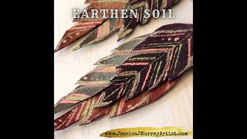 EARTHEN SOIL, 4 inch feather inspired leather earrings