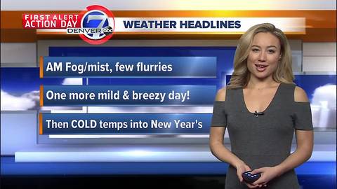 First Alert Action Day: Arctic air and light snow moving in for New Year's Eve