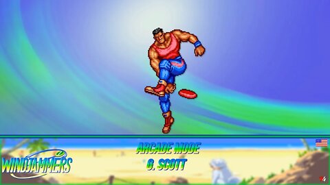 Windjammers 🥏 : Arcade Mode - G.Scott 🇺🇸