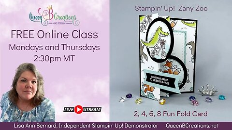 👑 How to make a 2, 4, 6, 8 Fun Fold Card using Stampin' Up! Zany Zoo bundle