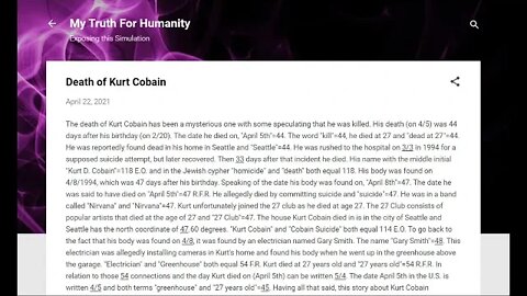 Death of Kurt Cobain #Gematria #Numerology #KurtCobain #Truth #Nirvana #Grunge #Rock #Kabbalah