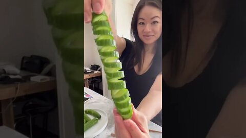 🥒 Play With Your Food!! Make Spiral Cucumber Salad 🥗 Recipe #shorts | Rack of Lam