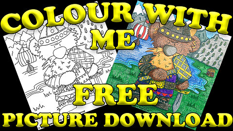 FREE Downloadable viking colouring page and colour along tutorial