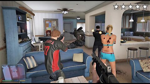 GTA 5 - Michael's Family Five Star Escape From DEBRA'S APARTMENT (GTA V Funny Moments)