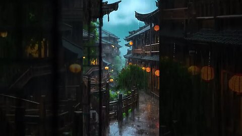 自然雨声冥想之夜：古城下雨声的助眠疗愈，快速入眠，释放压力，迎接深度睡眠#ASMR#shorts #rainsounds #sleepmusic #shortsvideo #rain #sleep