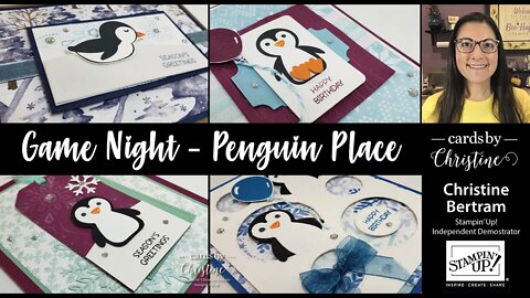 Penguin Place Game Night and Card Workshop with Cards by Christine and Kelly