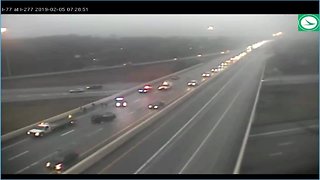 2 lanes blocked on I-277 eastbound at I-77 in Akron