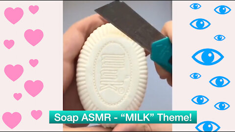 SPECIAL Soap cutting ASMR - “MILK” theme! (NO TALKING!)