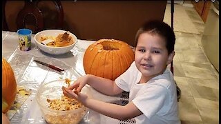 Halloween Pumpkin Carving with Noah