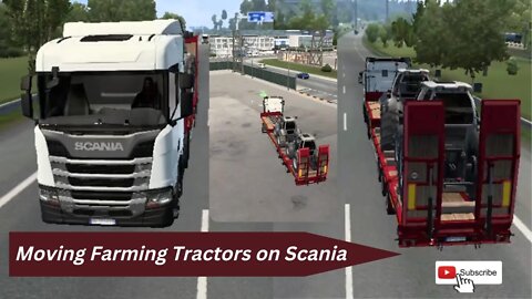 Moving Farming Tractors on Scania in Euro Truck Simulator 2