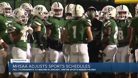 Fall high school sports will resume tournaments next month, practice can begin Monday