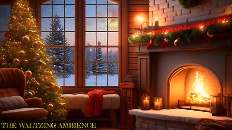 The Calm Before The Holidays : An Hour Of Cozy Fireplace Ambience As A Snow Storm Brews 🌨️🪵🔥🎄