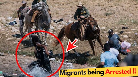 U.S. border agents on horseback round up migrants near U.S.-Mexico border, at Rio Grande Bridge