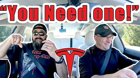 Tesla Model 3 Test Drive! - He Now Wants a Tesla, Despite Owning a Porsche and a Ducati! - #Tesla