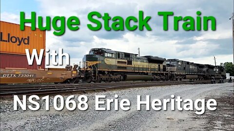 NS1068 Erie Heritage super long intermodal surprise appearance by Ex Conrail SD40