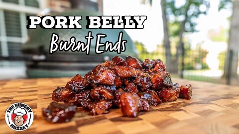 Pork Belly Burnt Ends on the Big Green Egg