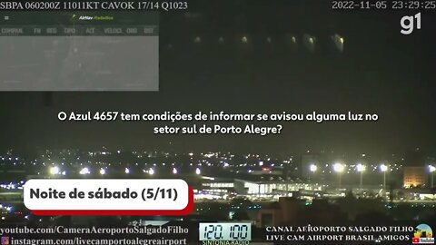 Piloto de avião avista 'luzes não identificadas' durante voo em Porto Alegre e relata por rádio! #G1