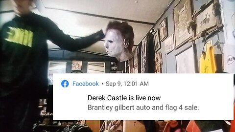 Derek Derkie Castle Facebook Live Brantley Gilbert auto and flag 4sale. #derkieverse #sbaw #bcmce