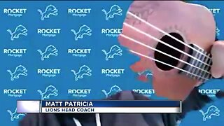 Matt Patricia playing Barbies with daughter, ukulele at home